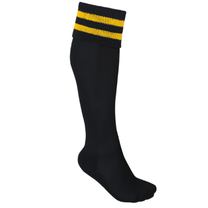 Afbeeldingen van Kousen met strepen zwart/geel